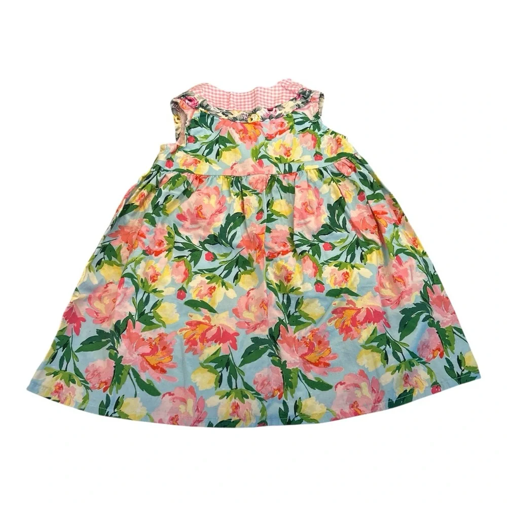 Freckled Chicken Girls Toddler Floral‎ Boho Daisy Trim Vintage Appliqué Dress